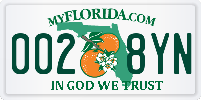 FL license plate 0028YN