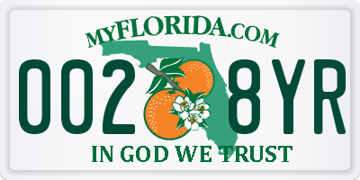 FL license plate 0028YR