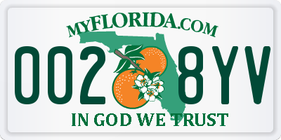 FL license plate 0028YV