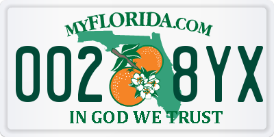 FL license plate 0028YX