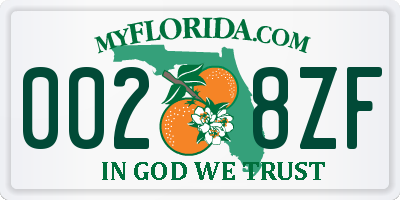FL license plate 0028ZF