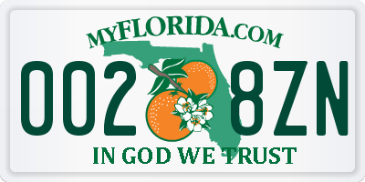 FL license plate 0028ZN