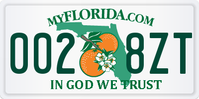 FL license plate 0028ZT