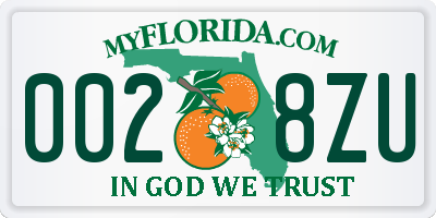 FL license plate 0028ZU