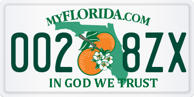 FL license plate 0028ZX