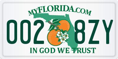 FL license plate 0028ZY