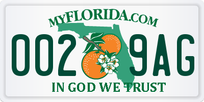 FL license plate 0029AG