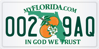 FL license plate 0029AQ