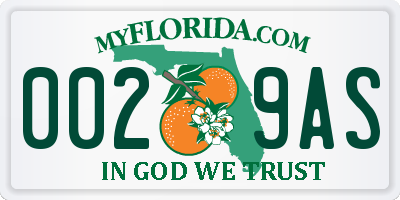 FL license plate 0029AS