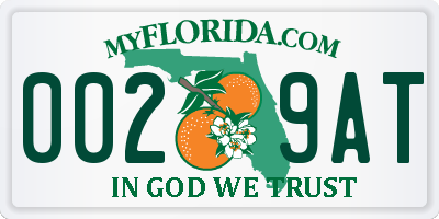 FL license plate 0029AT