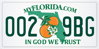 FL license plate 0029BG