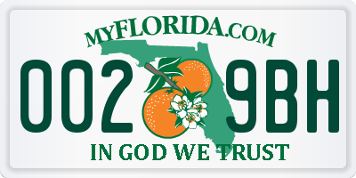 FL license plate 0029BH