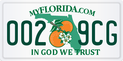 FL license plate 0029CG