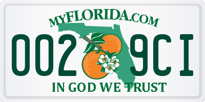 FL license plate 0029CI