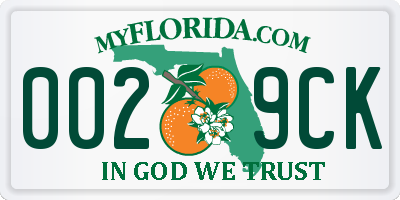 FL license plate 0029CK