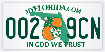 FL license plate 0029CN