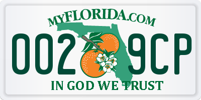 FL license plate 0029CP
