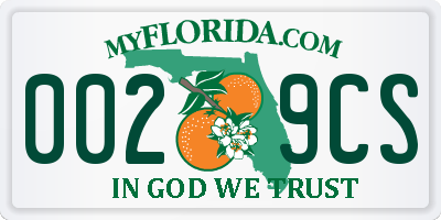 FL license plate 0029CS