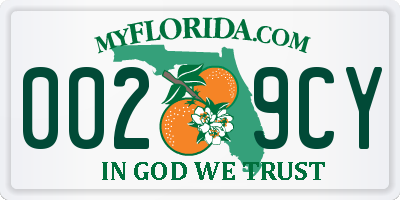 FL license plate 0029CY
