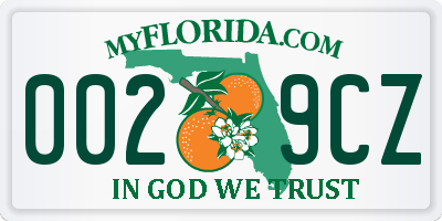 FL license plate 0029CZ