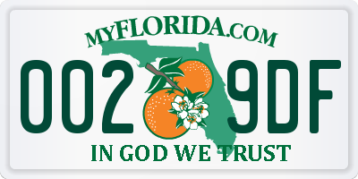 FL license plate 0029DF