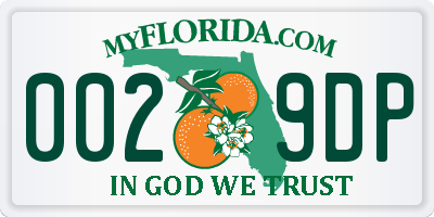 FL license plate 0029DP