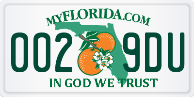 FL license plate 0029DU