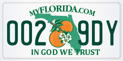 FL license plate 0029DY