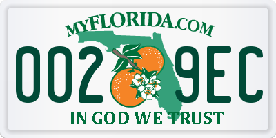 FL license plate 0029EC