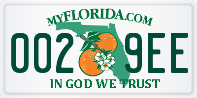 FL license plate 0029EE