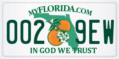 FL license plate 0029EW