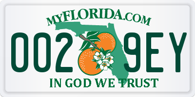 FL license plate 0029EY