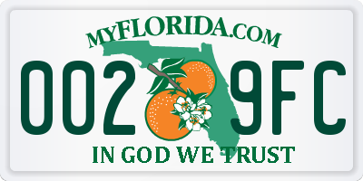 FL license plate 0029FC