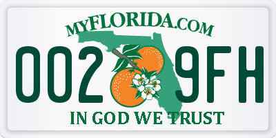 FL license plate 0029FH