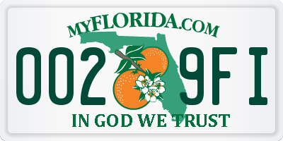 FL license plate 0029FI