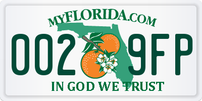 FL license plate 0029FP