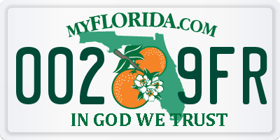FL license plate 0029FR