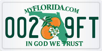 FL license plate 0029FT