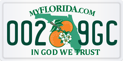 FL license plate 0029GC
