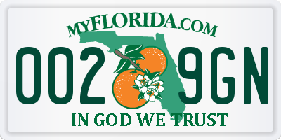 FL license plate 0029GN