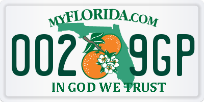 FL license plate 0029GP