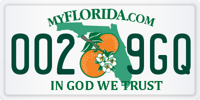 FL license plate 0029GQ