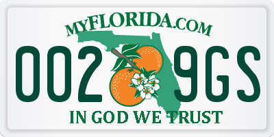 FL license plate 0029GS