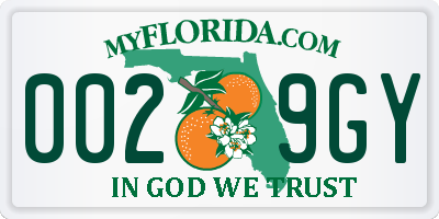 FL license plate 0029GY