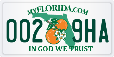FL license plate 0029HA