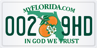 FL license plate 0029HD