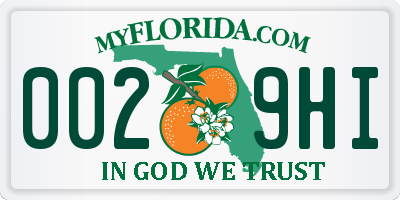 FL license plate 0029HI