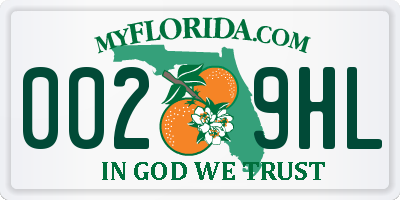 FL license plate 0029HL