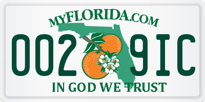 FL license plate 0029IC