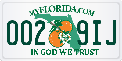 FL license plate 0029IJ